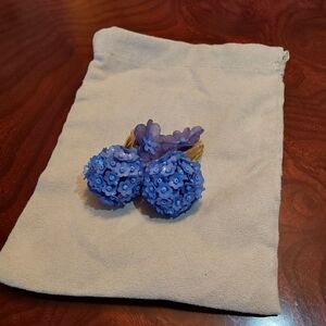 Sachin + Babi Purple Floral Drop Clip Earrings